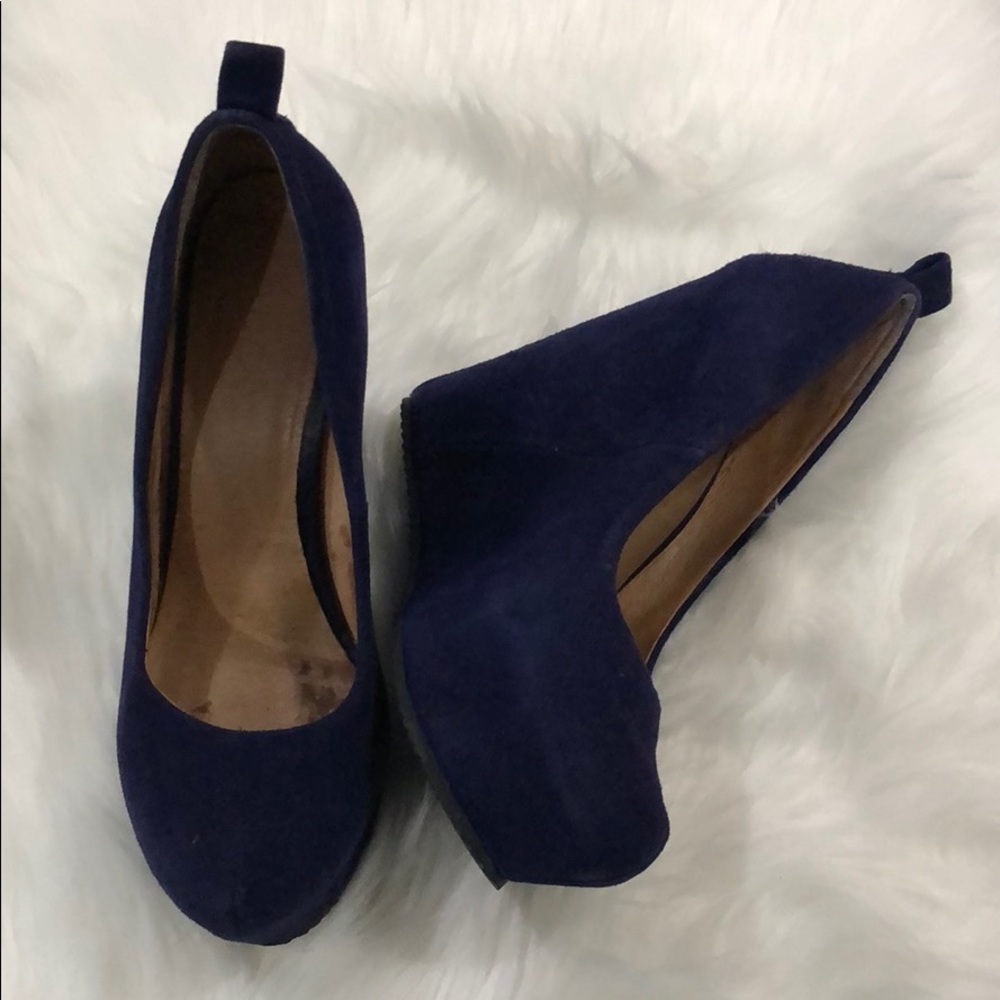 Also Blue Suede Wedges